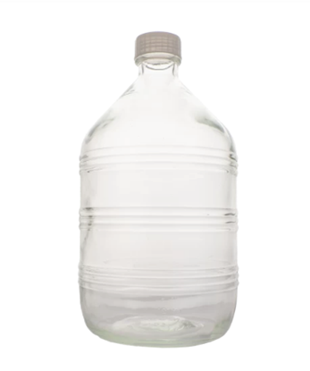Изображение БУТЫЛЬ СТЕКЛЯННАЯ С КРЫШКОЙ "РИФЛЕНАЯ", 10 Л